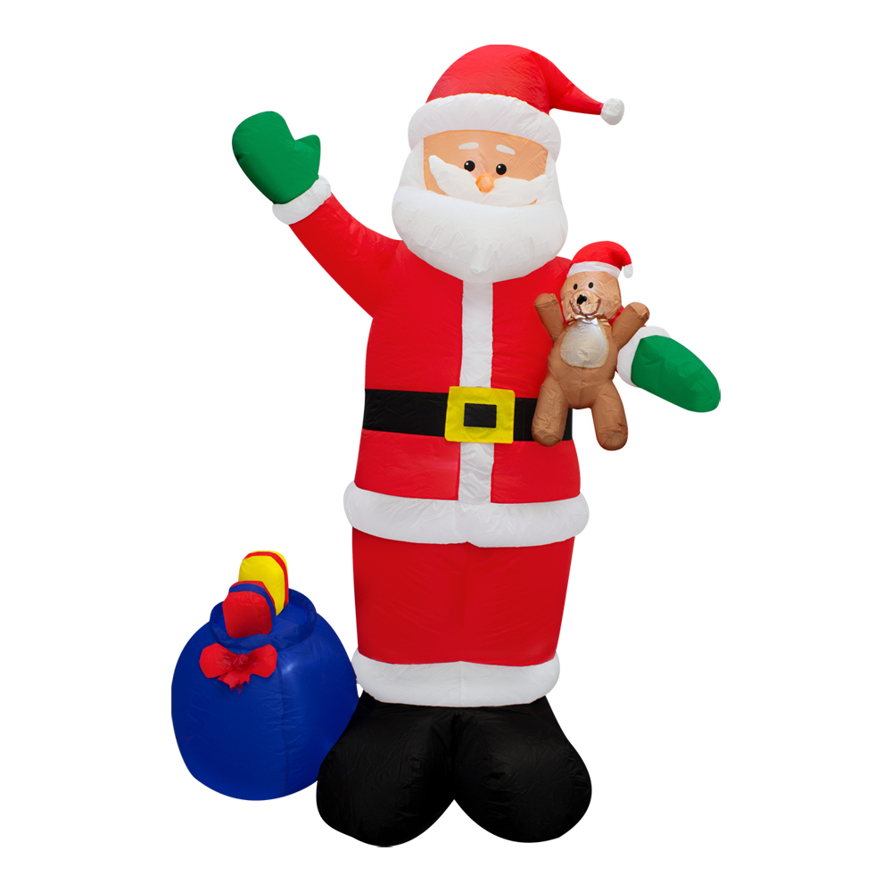 Inflable Navideño Santa Claus Con Oso De Peluche