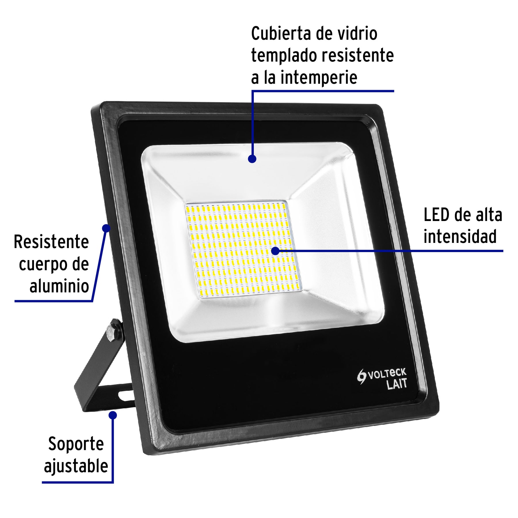 REFLECTOR DELGADO DE LED 100 W LUZ DE DÍA, VOLTECK LAIT 49895