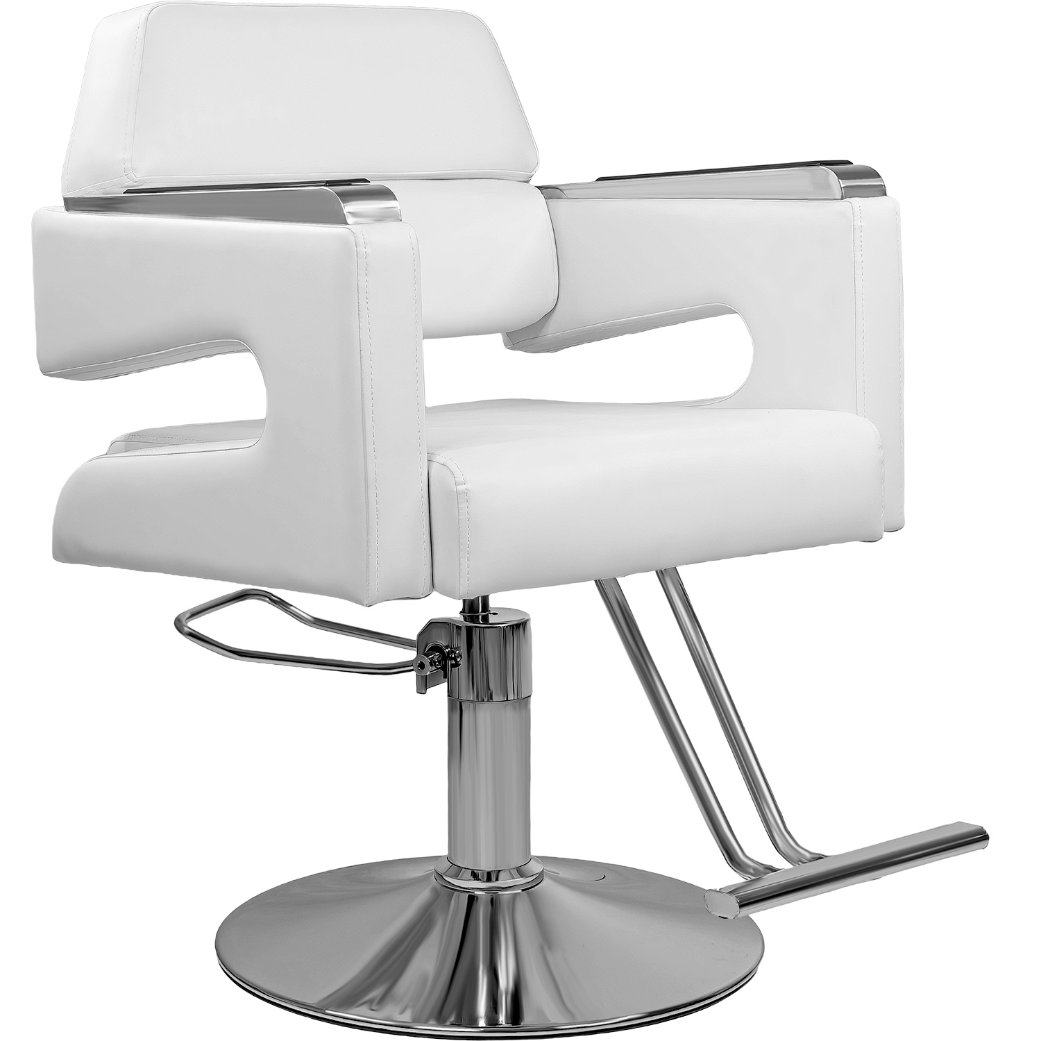 Silla Estetica Barberia Hidraulica Neumatica Ajustable Salon Blanca