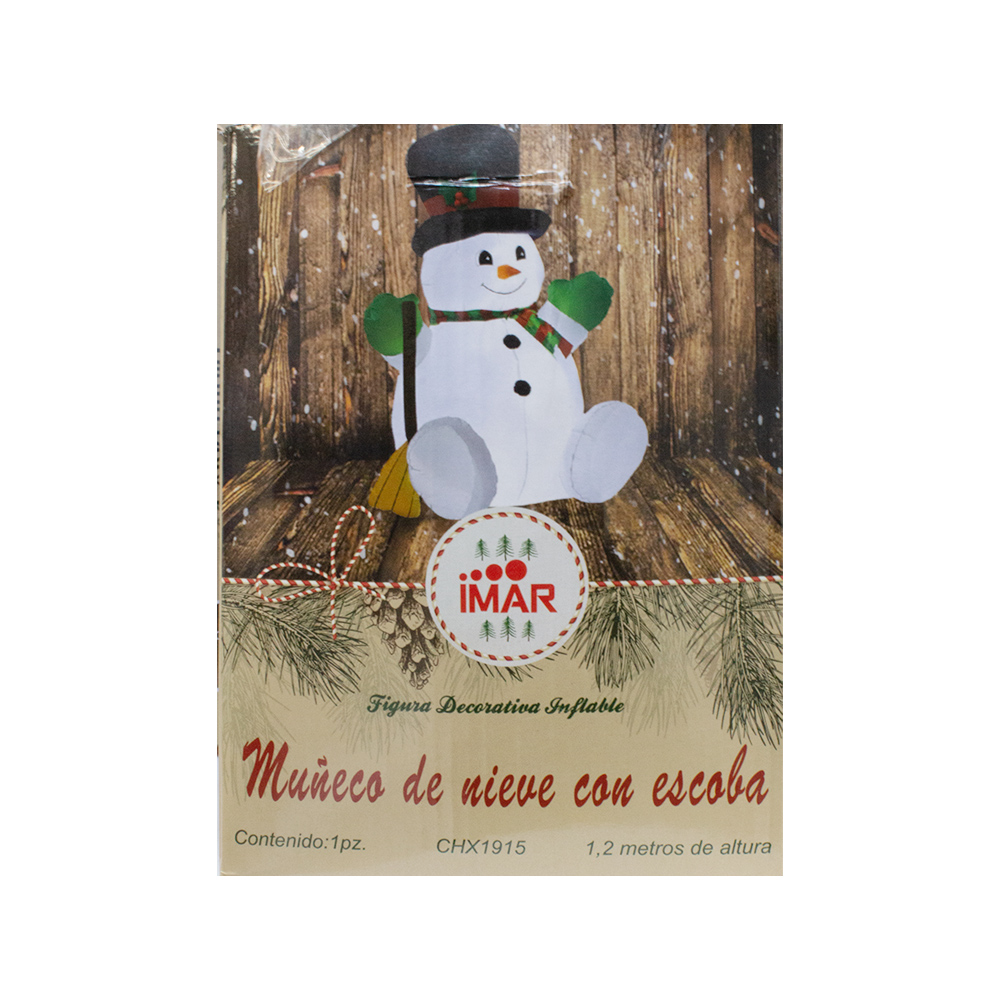 Muñeco de Nieve 1.20 Metros de Altura Snowman Muñeco de Nieve con Escoba