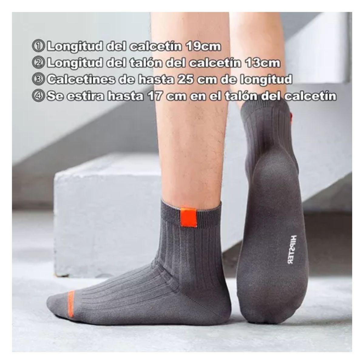 10pares Hombre Calcetines Deportiva Poliéster-algodón Talla única