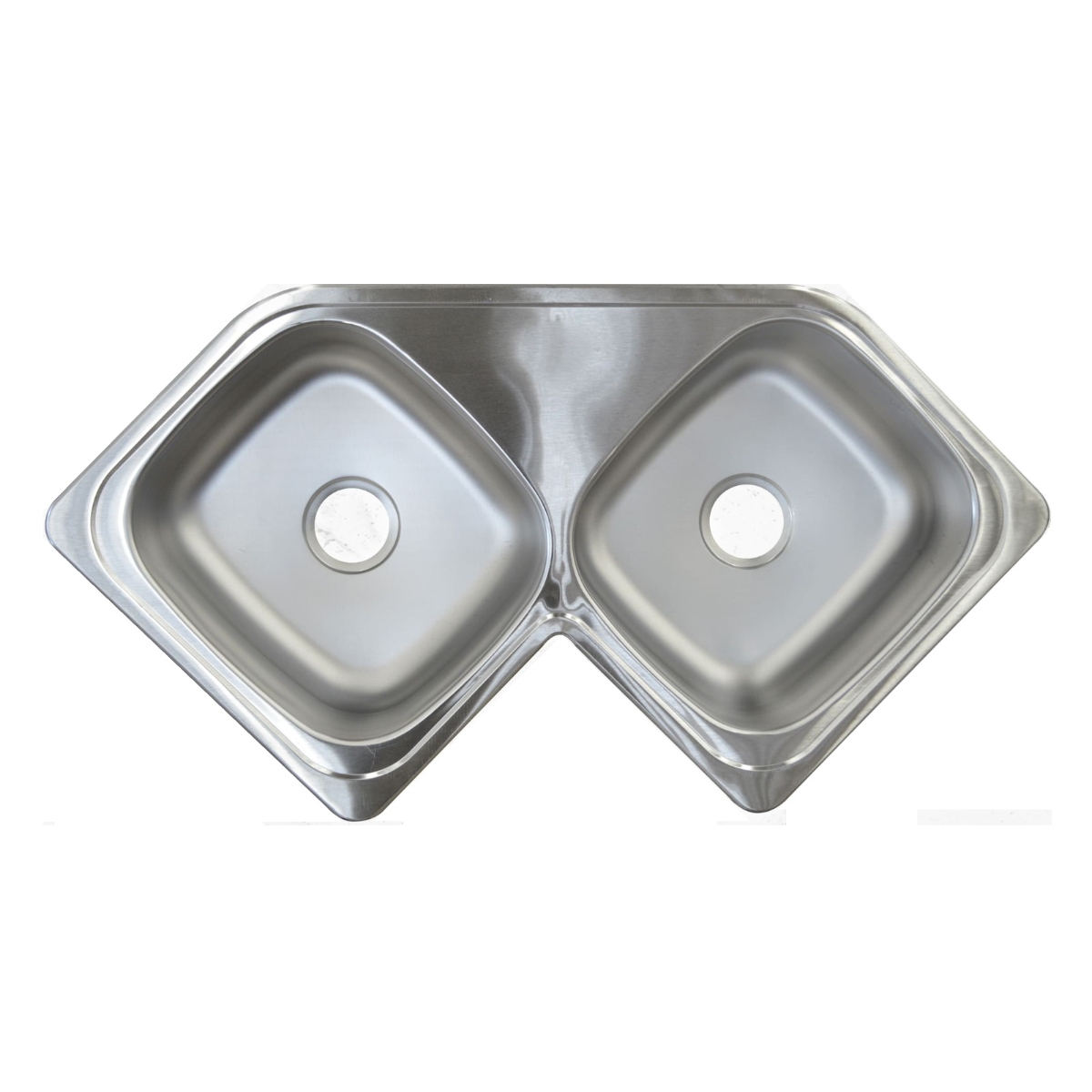 Tarja Doble Empotrar en Esquina EB Tecnica CE110 Acero Inox Satinado.