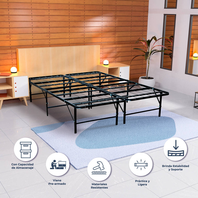 CAMA PLEGABLE MATRIMONIAL + almohadas atlas basic gratis