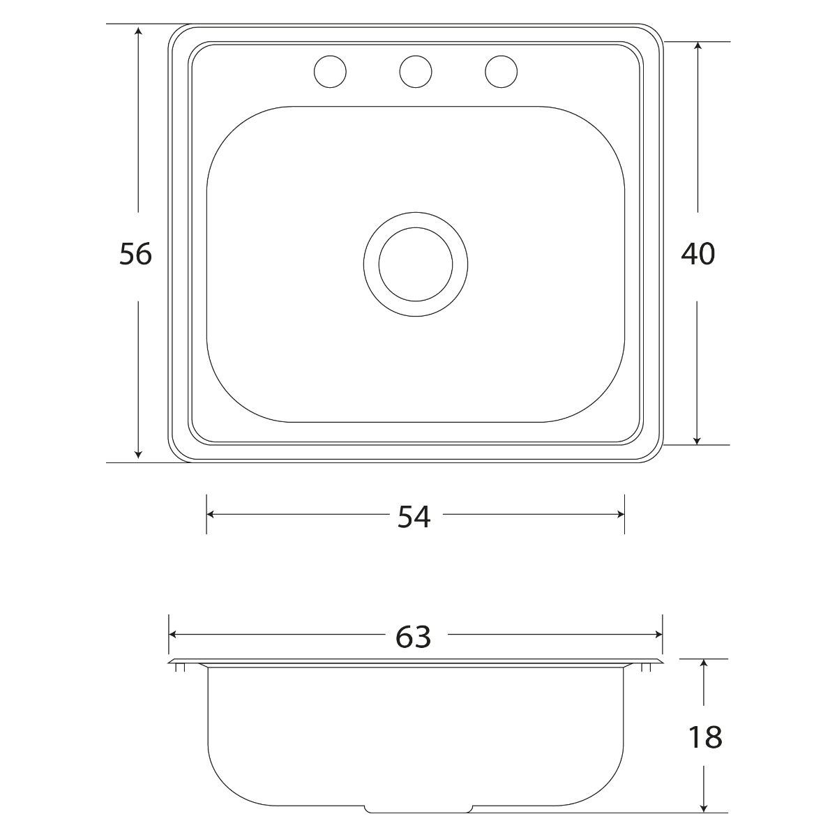 Tarja Sencilla Empotrar EB Tecnica C300 Acero Inox Satinado