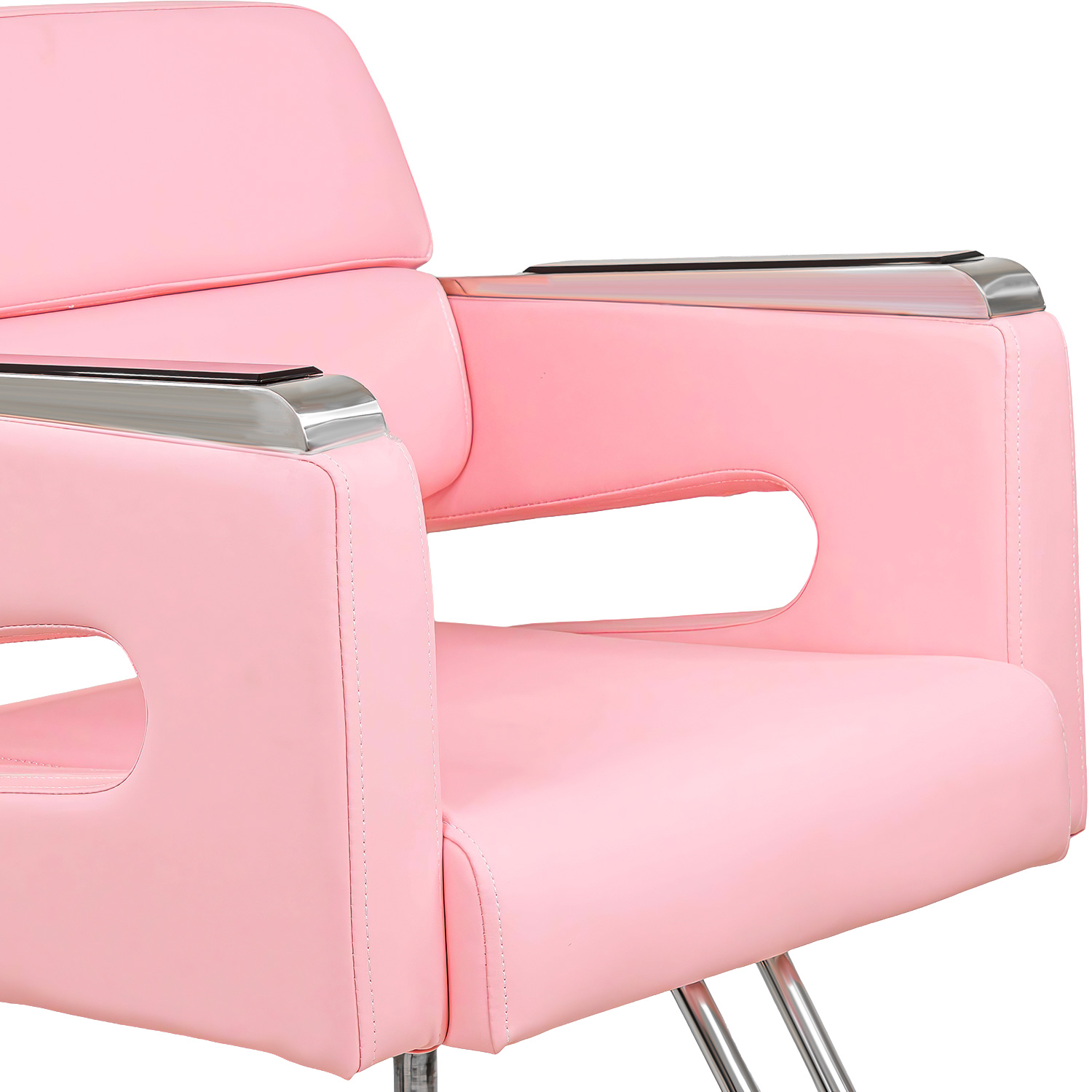 Silla Estetica Barberia Hidraulica Neumatica Ajustable Salon Rosa