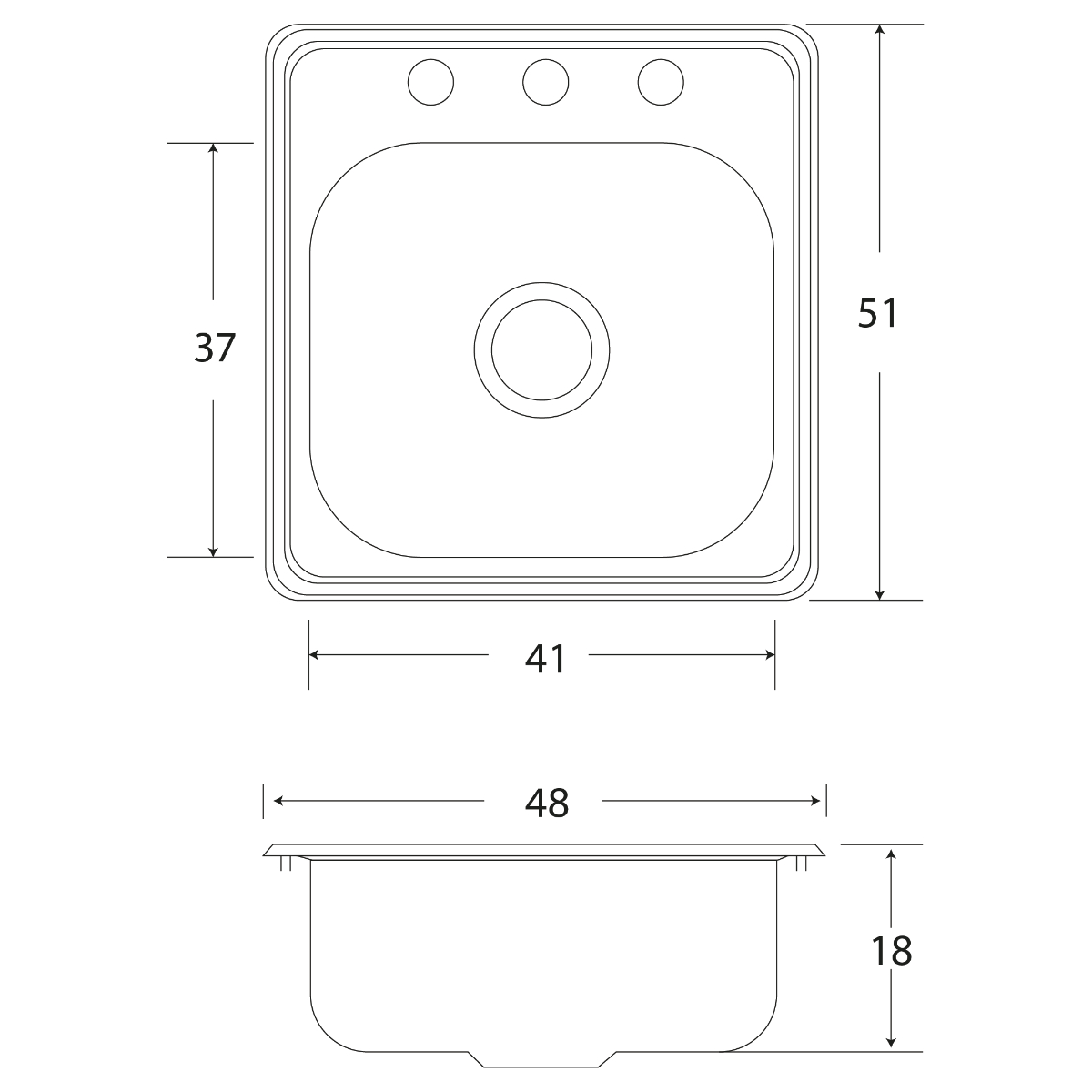 Tarja Sencilla Empotrar EB Tecnica C100 Acero Inox Satinado
