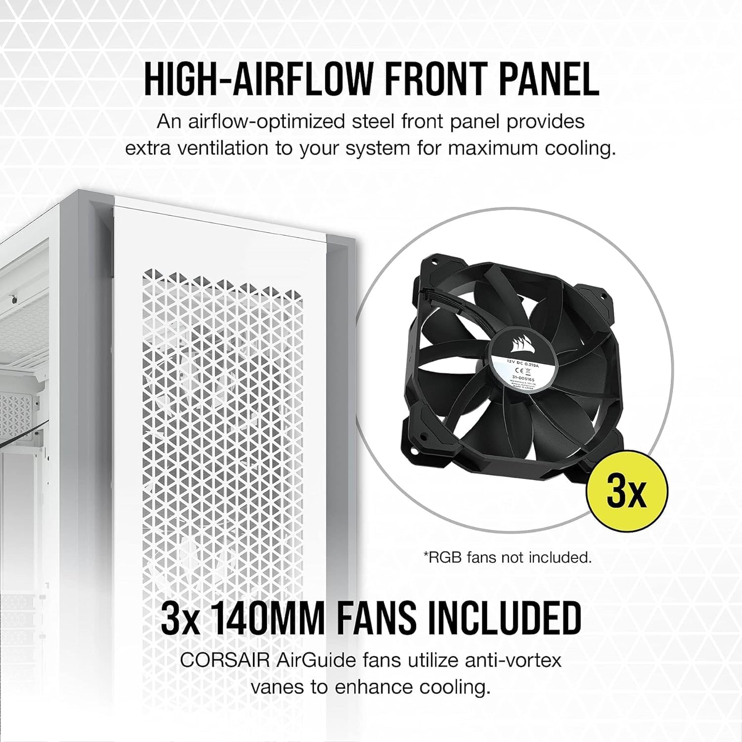 Gabinete Corsair 7000D Airflow sin Fuente Blanco.