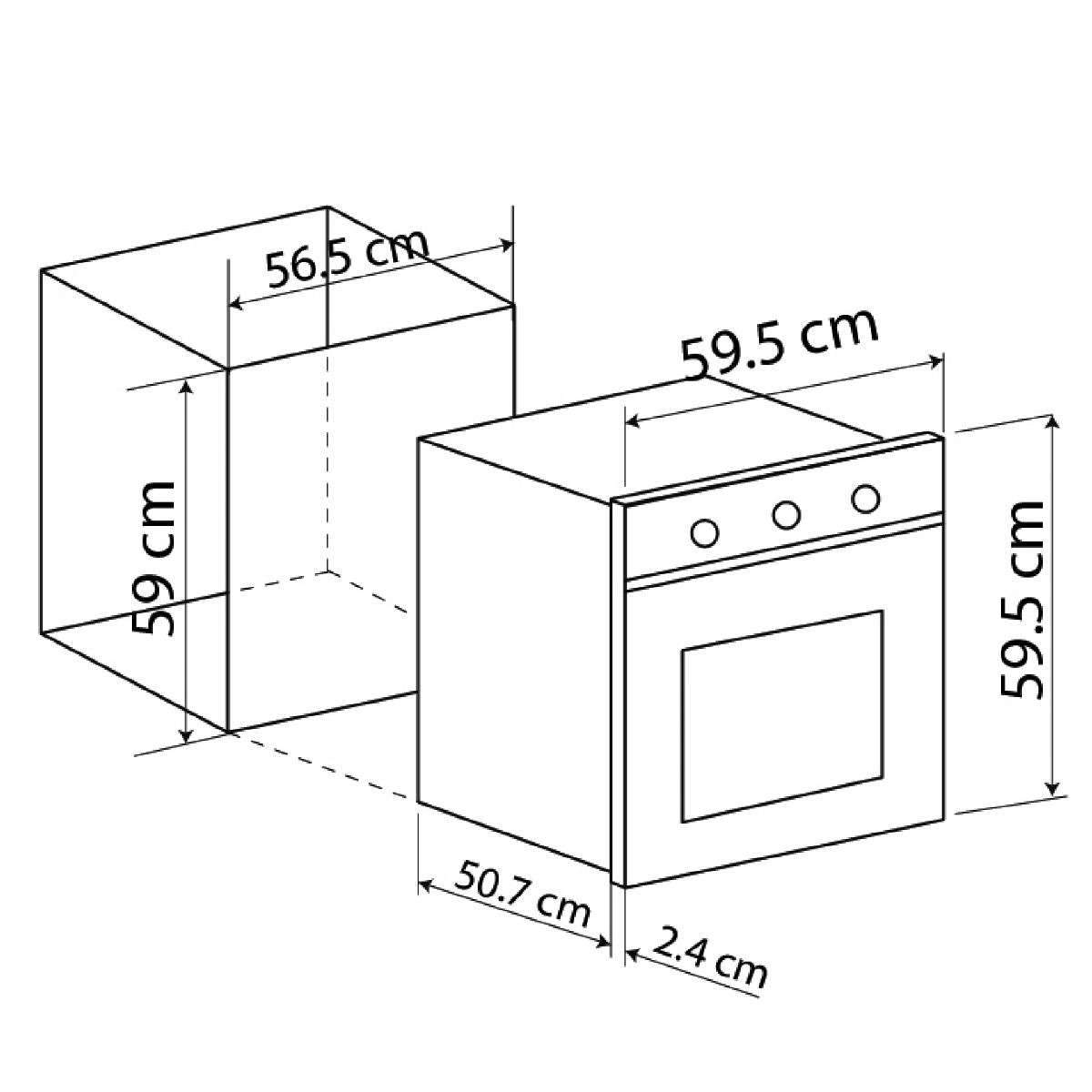 Horno Eléctrico Empotrable EB Técnica EB-525 de 60 cm Acero Inox y Cristal Doble.