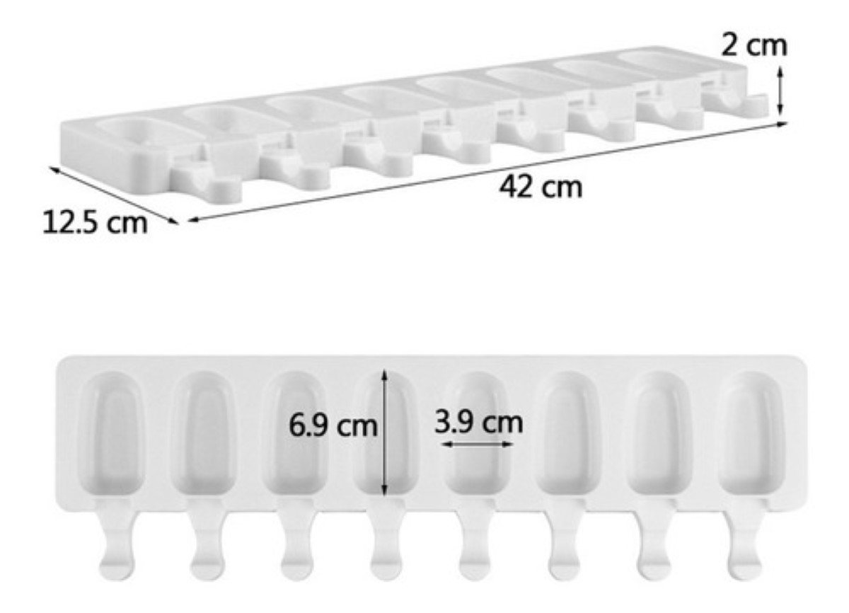Molde De Silicon Reposteria Paleta Tipo Mini Magnum Blanco