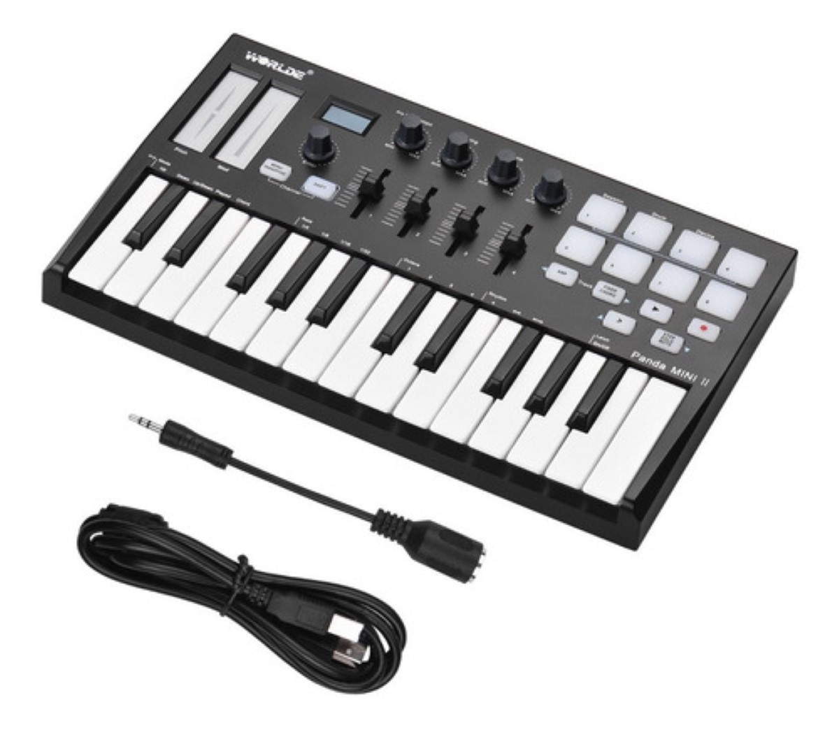 Panda Teclado Controlador Midi De 25 Teclas Usb Negro