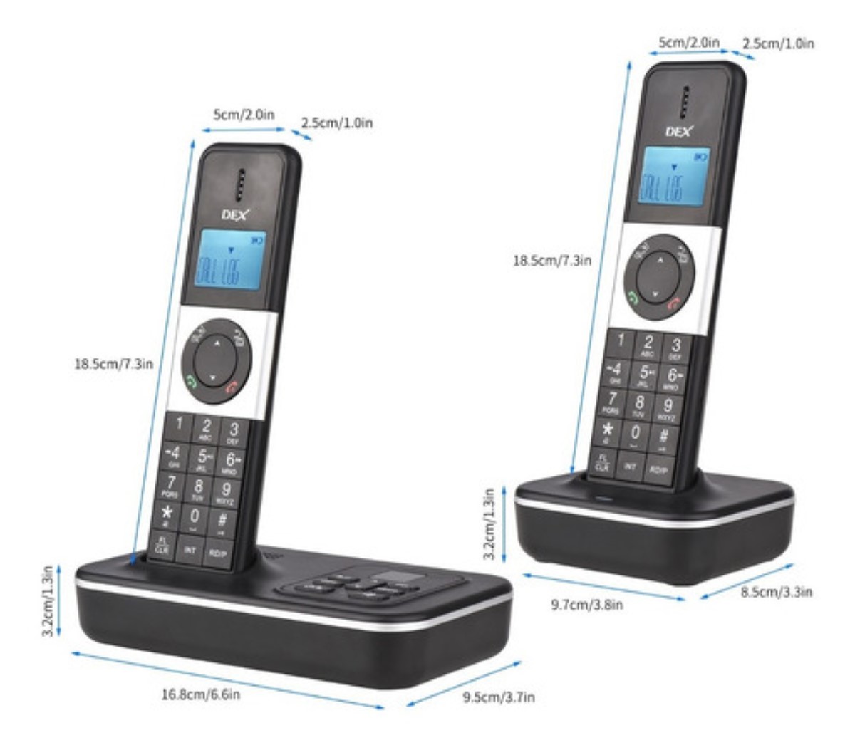 Sistema De Teléfono Inalámbrico Expandible, 2 Pzas Negro 