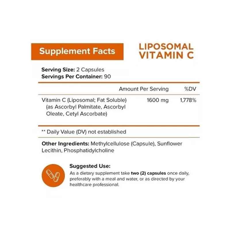 Vitamina C Liposomal 1600mg Nutriflair 180 capsulas 