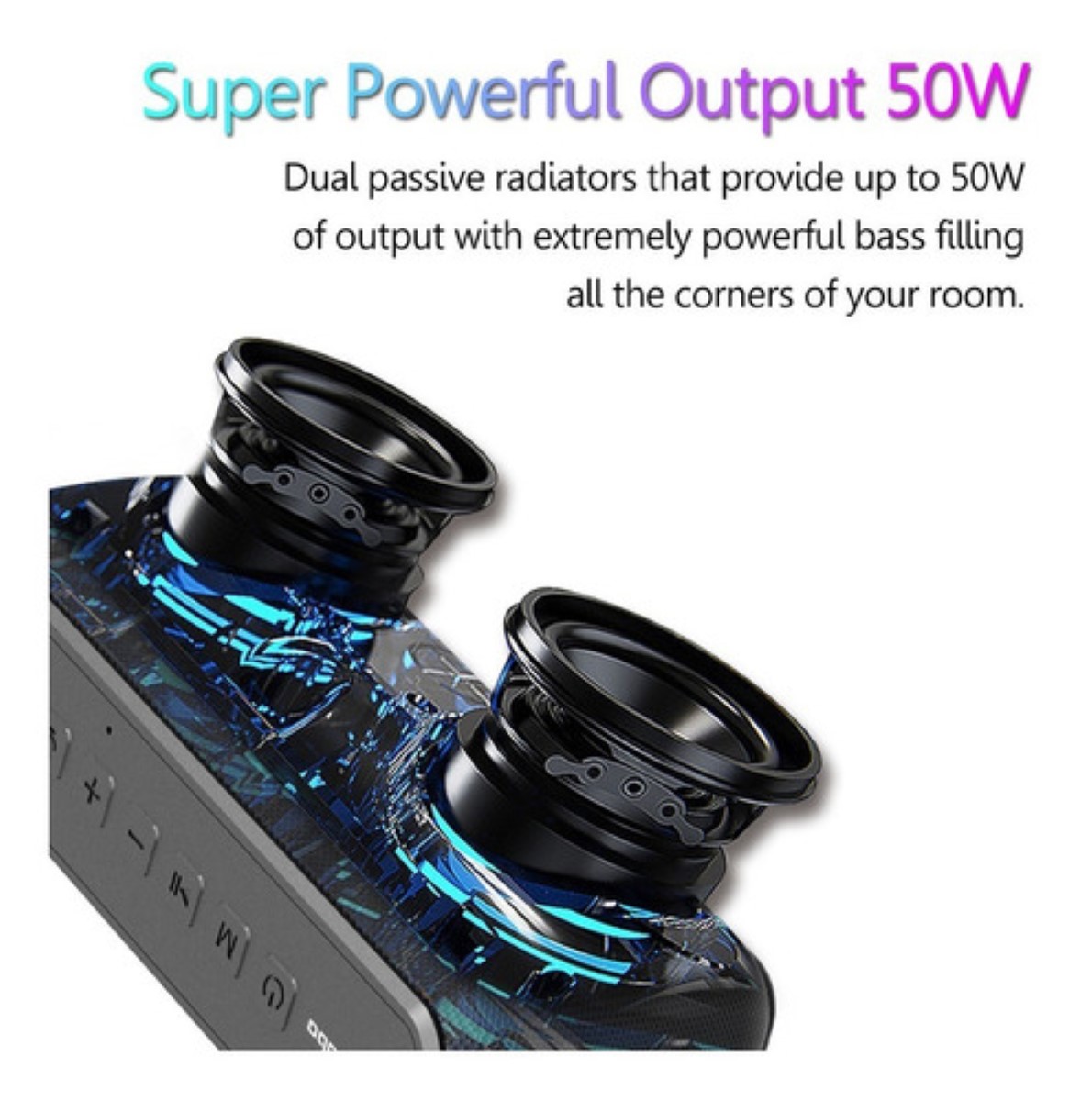 Bocina Bluetooth Portátil Inalámbrica 50w Negro