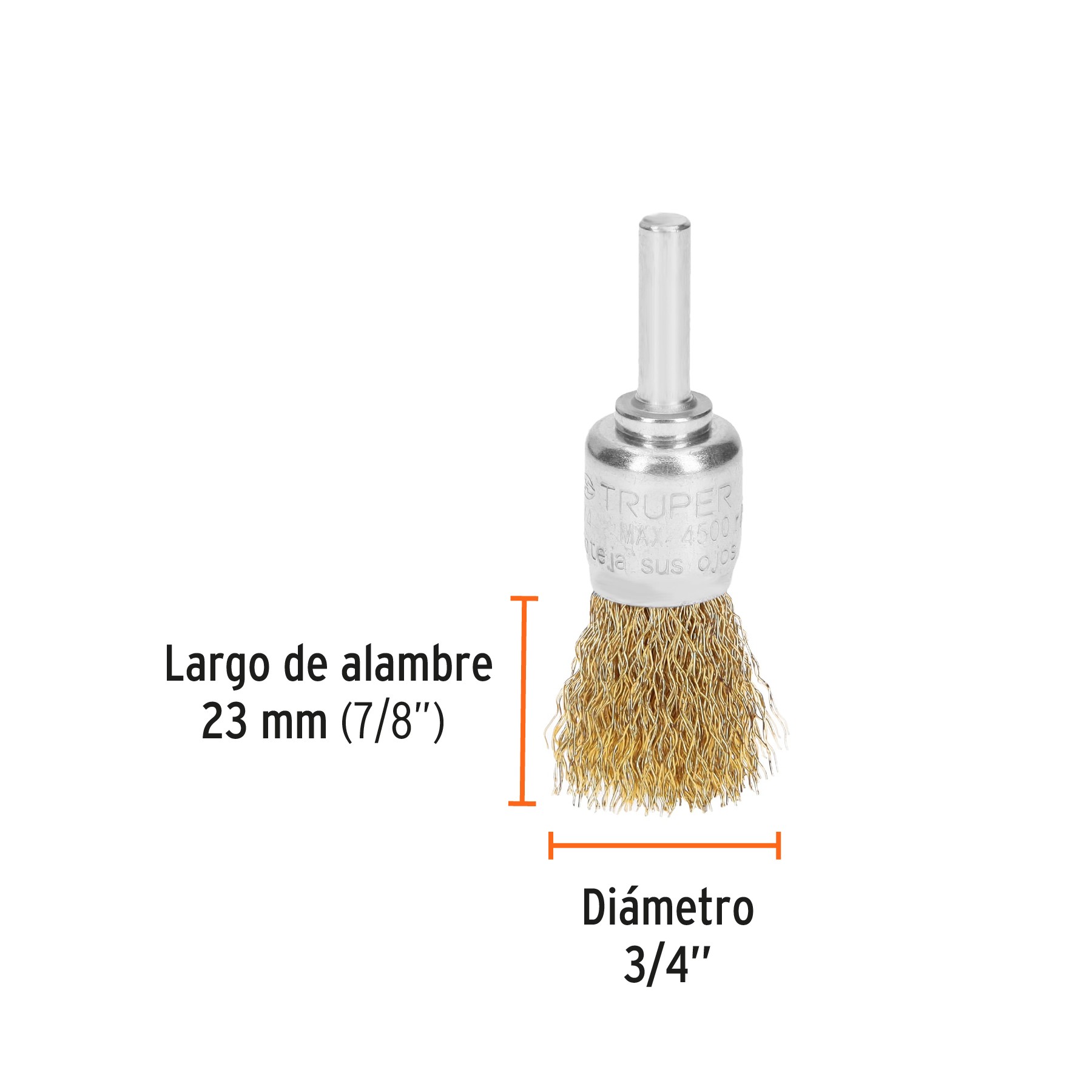 CARDA DE COPA 3/4" ALAMBRE GRUESO PARA TALADRO, TRUPER 11593