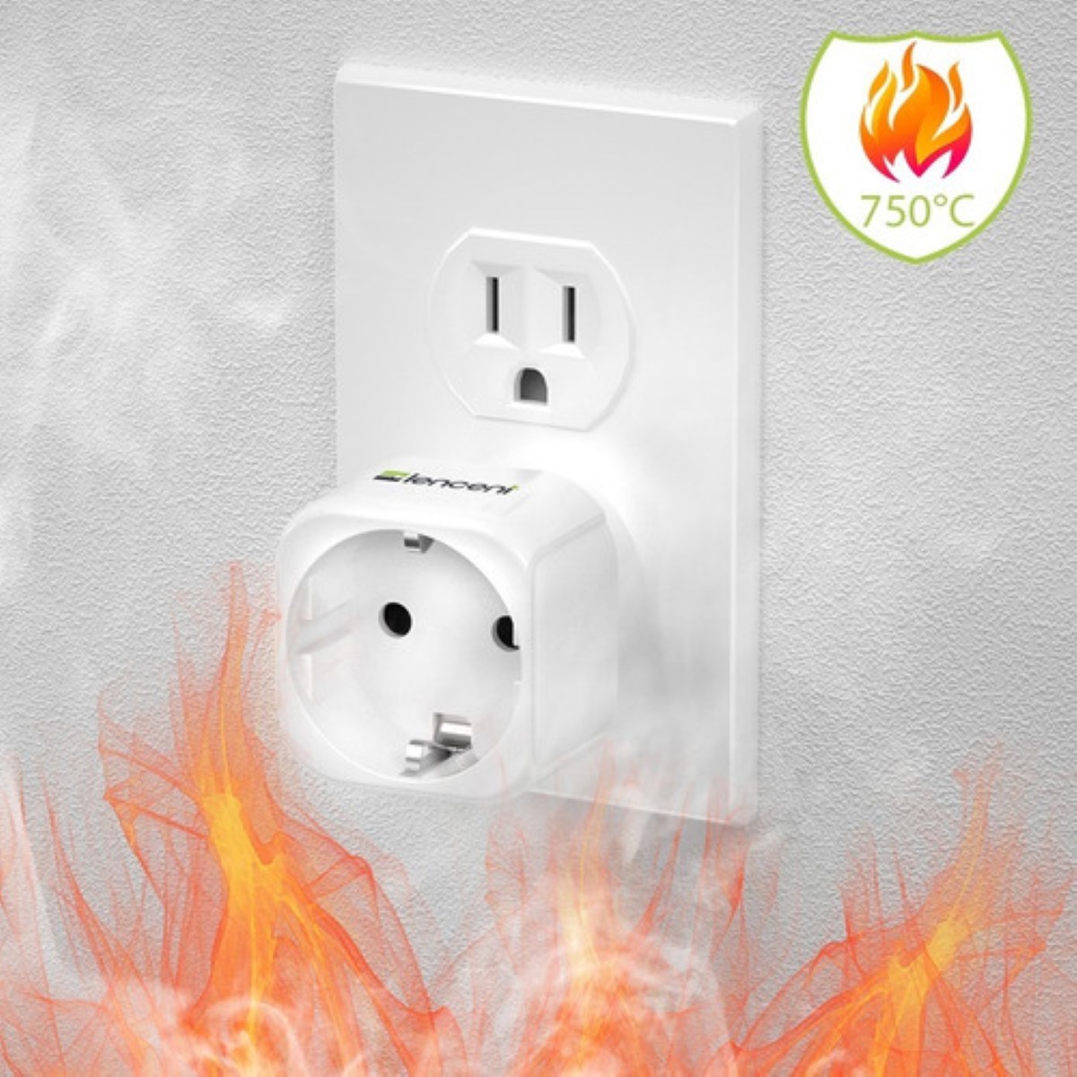 Adaptador De Enchufe Europeo Eu A México, Adaptador De Viaje Blanco