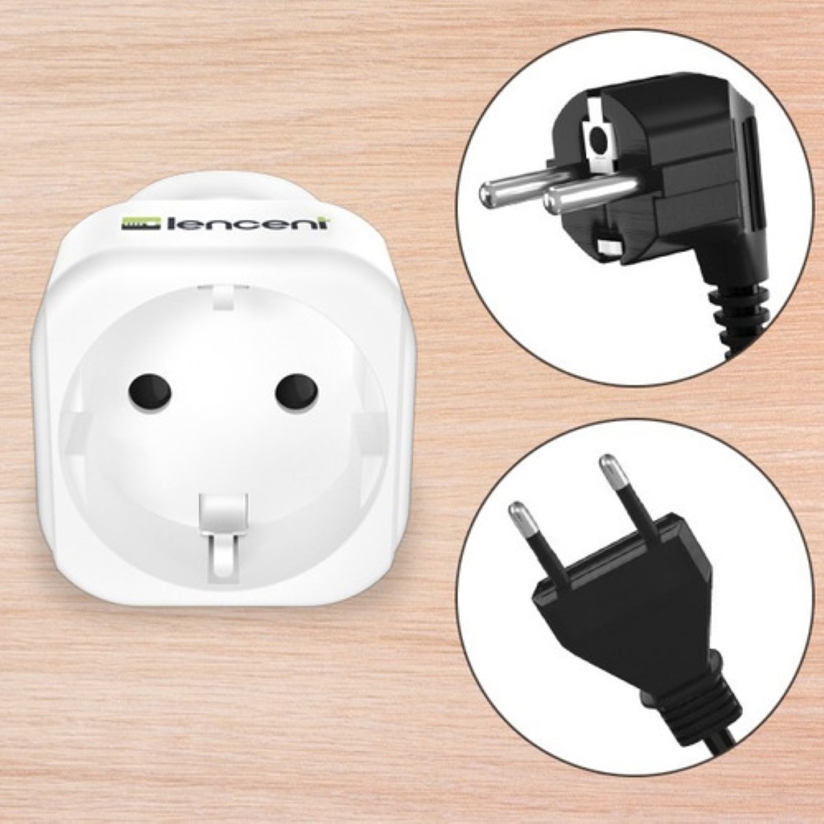 Adaptador De Enchufe Europeo Eu A México, Adaptador De Viaje Blanco