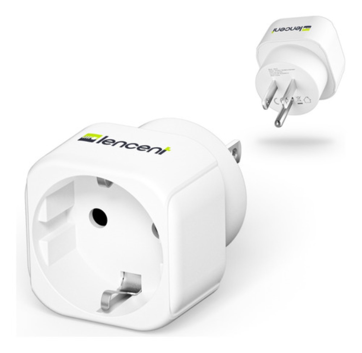 Adaptador De Enchufe Europeo Eu A México, Adaptador De Viaje Blanco