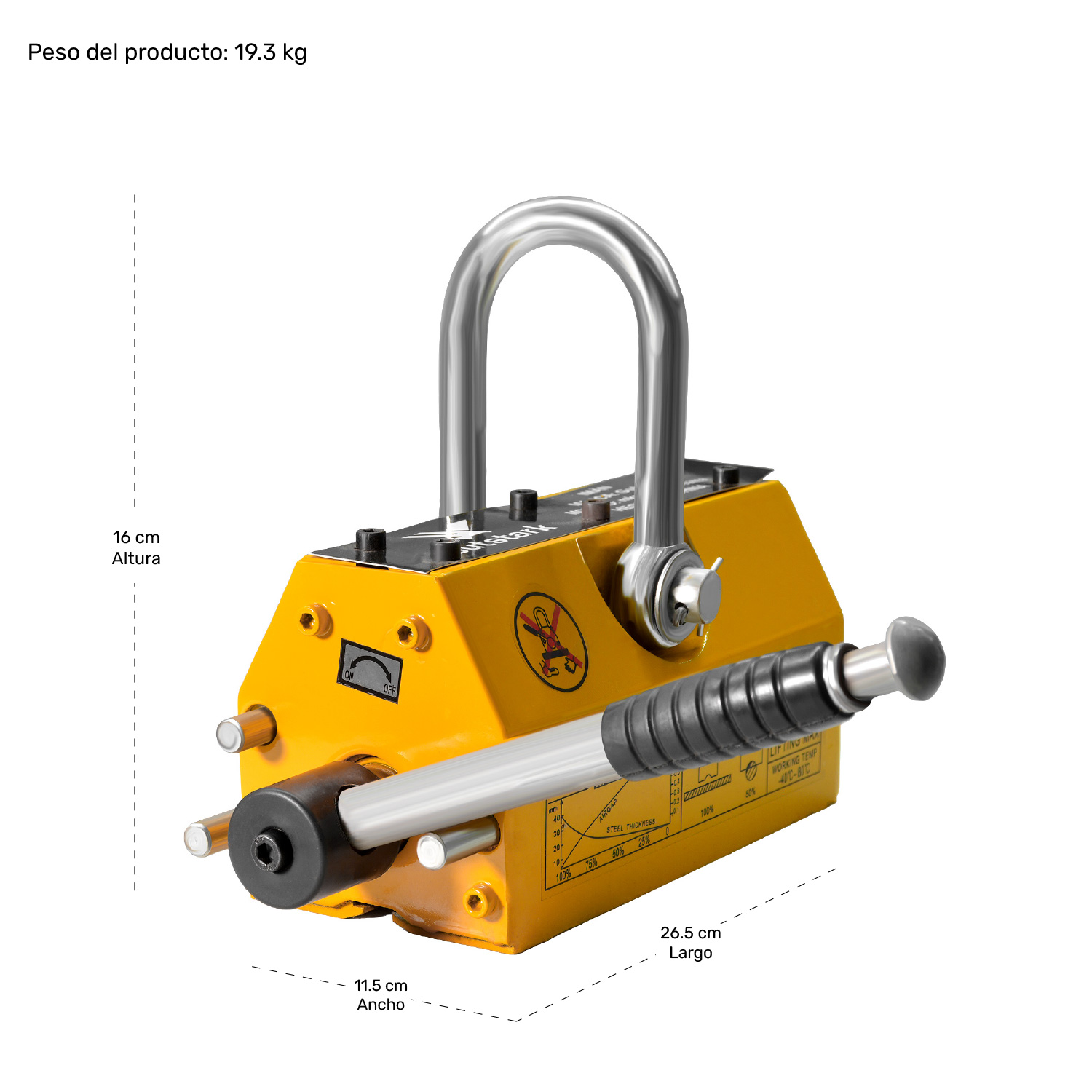 Iman Elevador Industrial Magnetico Neodimio Carga 600kg