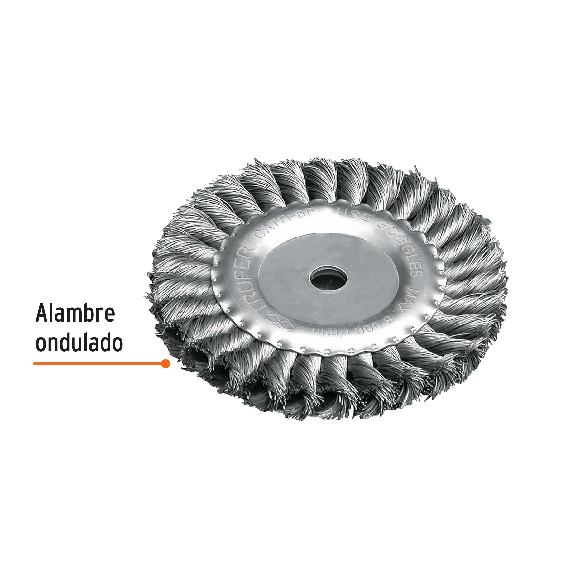 CARDA TRENZADO FINO 6" X 5/8" PARA ESMERIL, TRUPER 11598