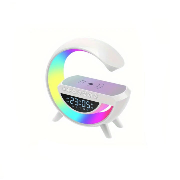 Cargador Inalambrico Wireless con Bocina, Radio y Reloj Alarma