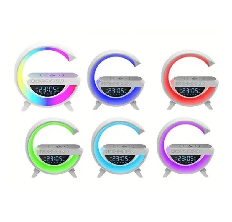 Cargador Inalambrico Wireless con Bocina, Radio y Reloj Alarma