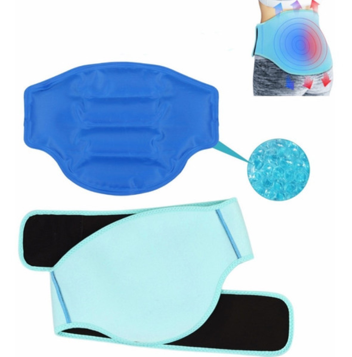Compresa De Gel Frio Calor Para Aliviar El Dolor De Espalda Azul. 
