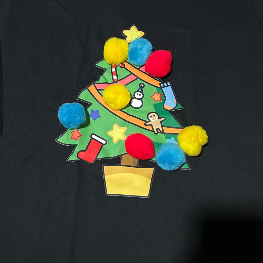 Playera Manga Larga Algodon Diseño Navideño Con Pompones