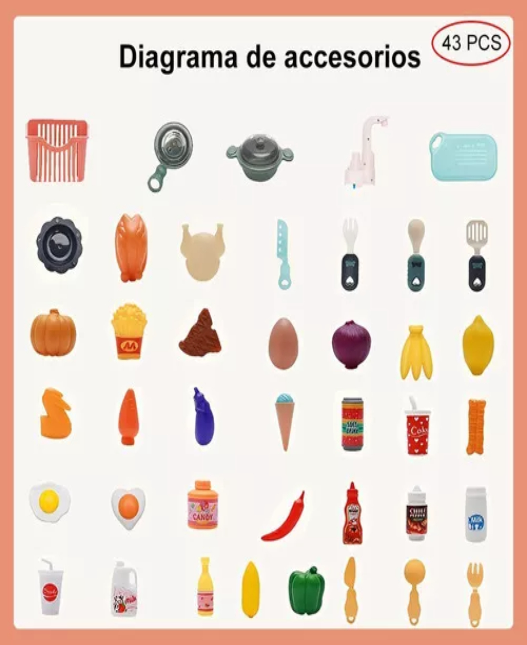 Cocina Juguete Cocina De Simulaciónjuguetes De Los Niños Color Rojo Naranja