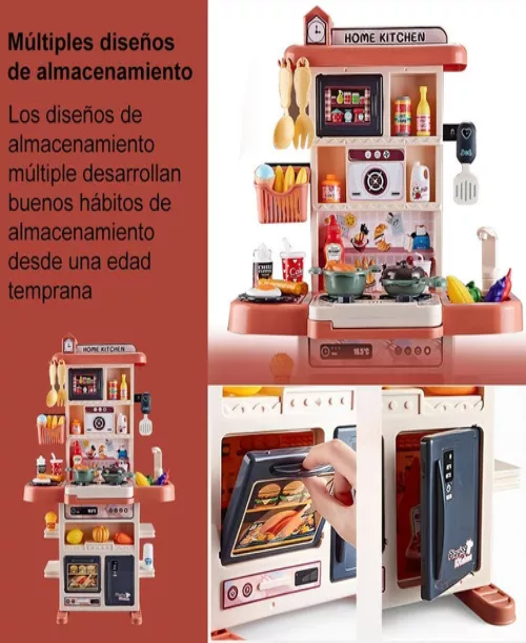 Cocina Juguete Cocina De Simulaciónjuguetes De Los Niños Color Rojo Naranja