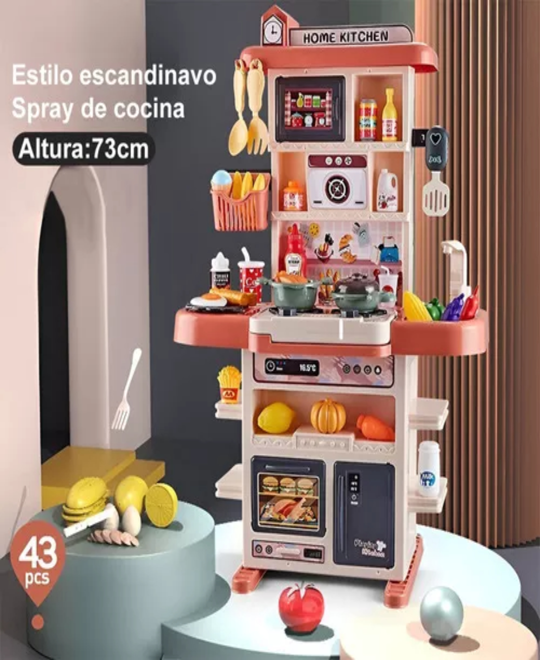 Cocina Juguete Cocina De Simulaciónjuguetes De Los Niños Color Rojo Naranja