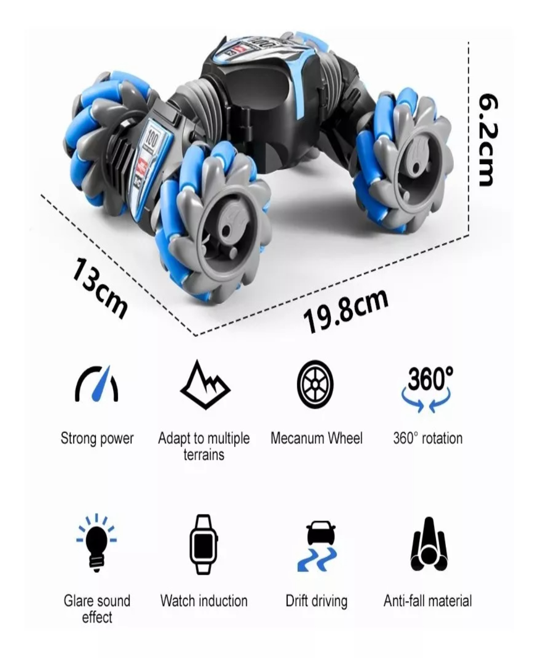 Carro De Control Remoto 4wd Sensor De Gestos Música Giro 360