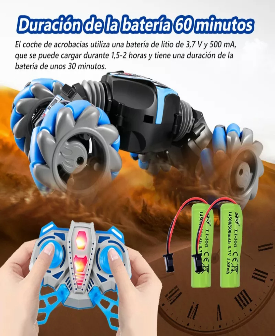 Carro De Control Remoto 4wd Sensor De Gestos Música Giro 360