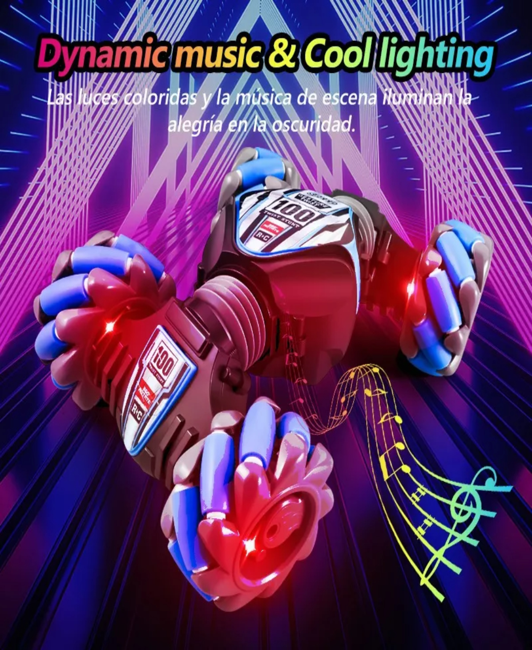 Carro De Control Remoto 4wd Sensor De Gestos Música Giro 360