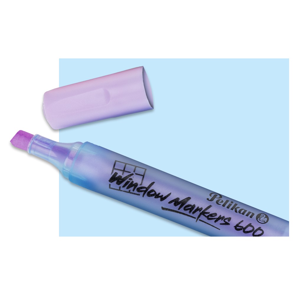 Pelikan Marcadores Para Vidrio, Marcatextos Window Markers 600, Ideal para Vidrio, Tablero Acrílico Blanco, Negro, Reuniones, Clases, 8 Piezas