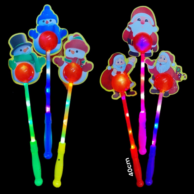 Varita De Luz Led Navidad Decoración Fiesta Santa Claus 6pz