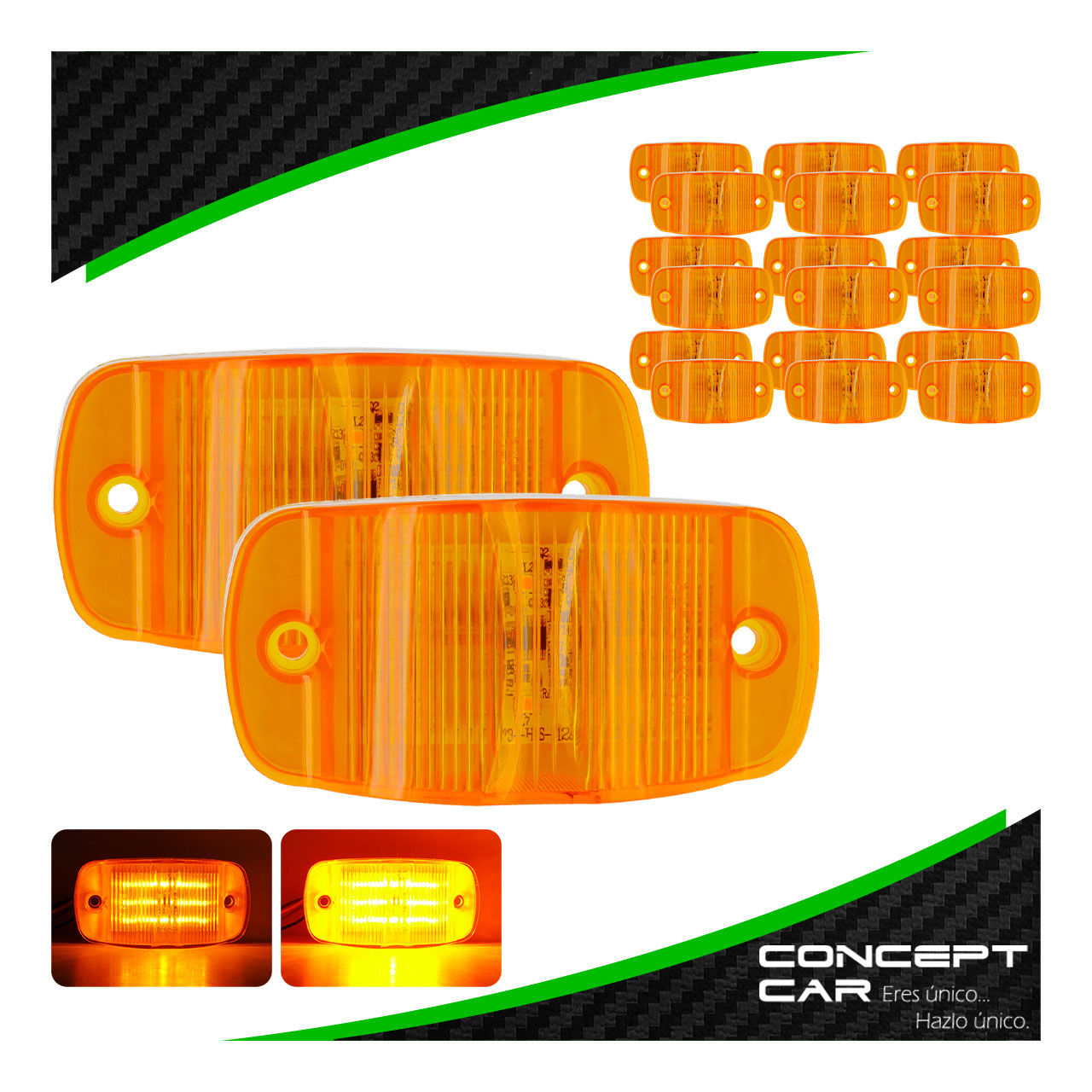 10 Par Plafones 14 Led Lateral Camion Trailer Universal 12-24v