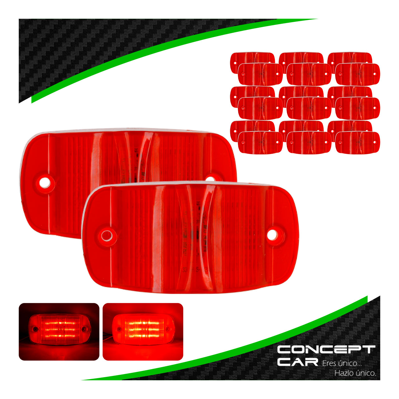 10 Par Plafones 14 Led Lateral Camion Trailer Universal 12-24v