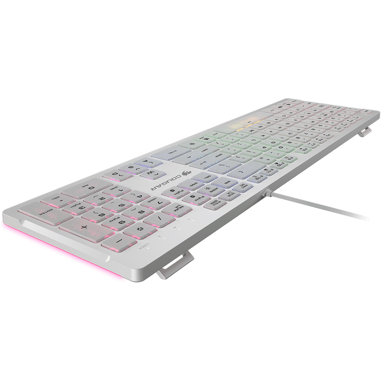 Teclado Gamer COUGAR VANTAR S RGB Switch de Tijera USB Ingles Blanco 37VSWRNMW.0002