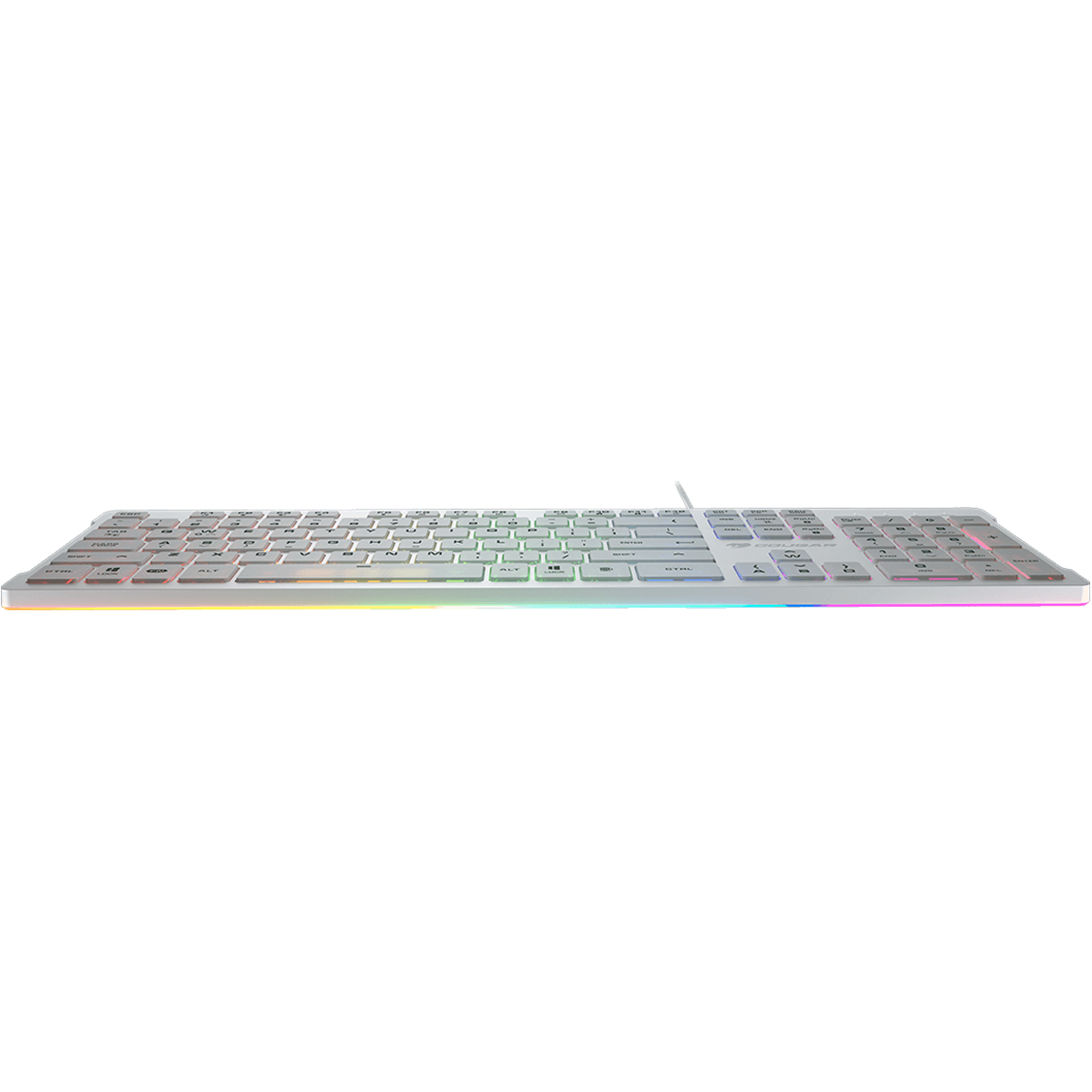 Teclado Gamer COUGAR VANTAR S RGB Switch de Tijera USB Ingles Blanco 37VSWRNMW.0002