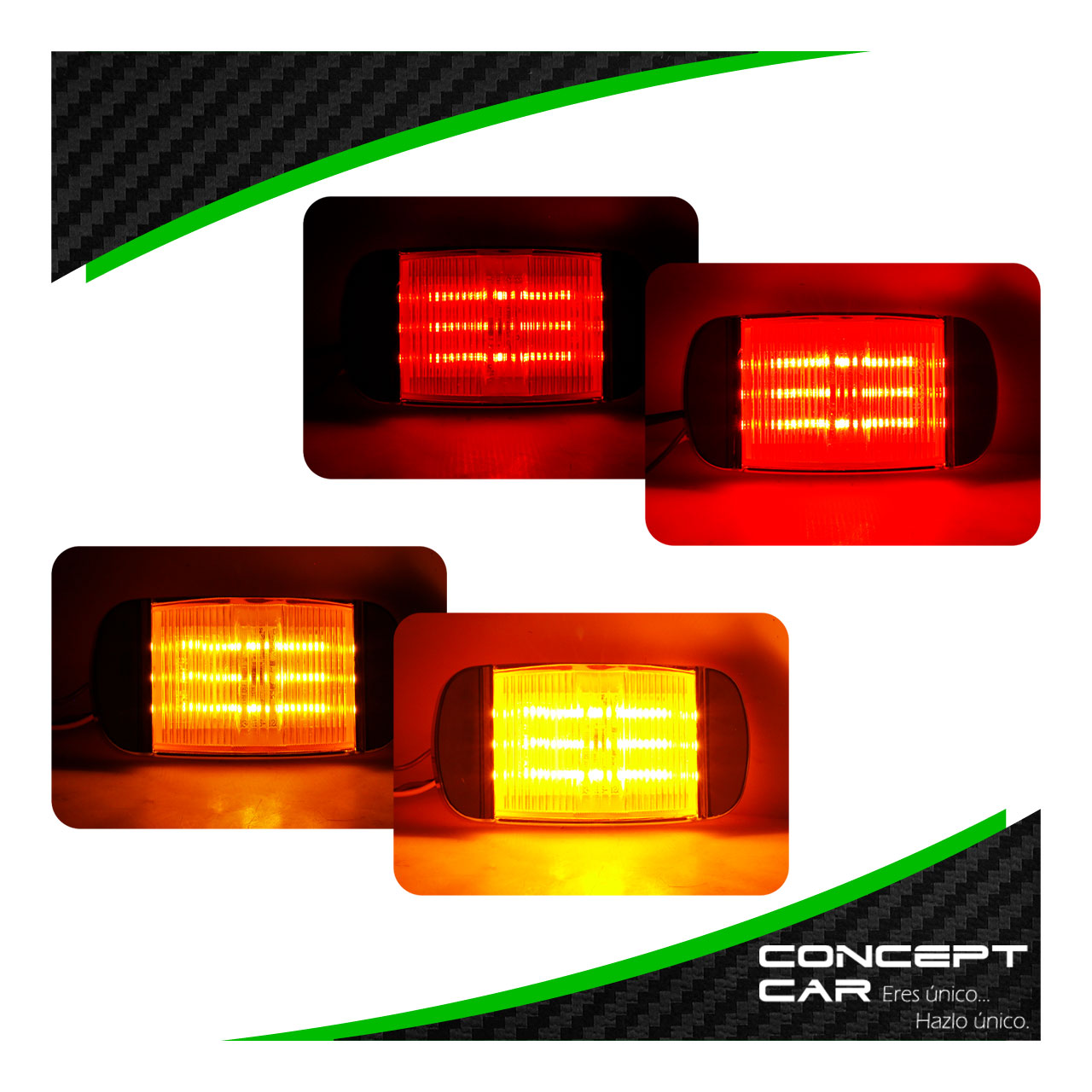 Par Plafones 14 Led Lateral Camion Trailer Bisel Cromado