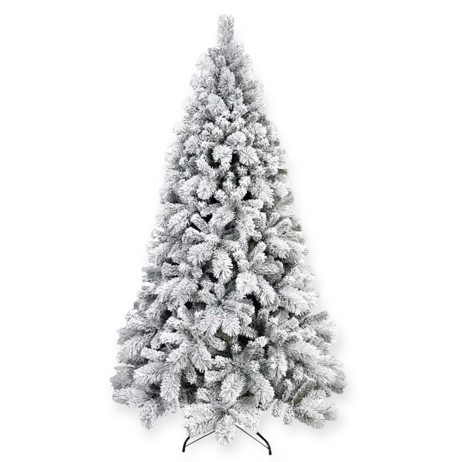 Árbol de Navidad Pino de Navidad Artificial Color Verde Nevado con Escarchado Copos de Nieve 1.83 m y 800 Ramas