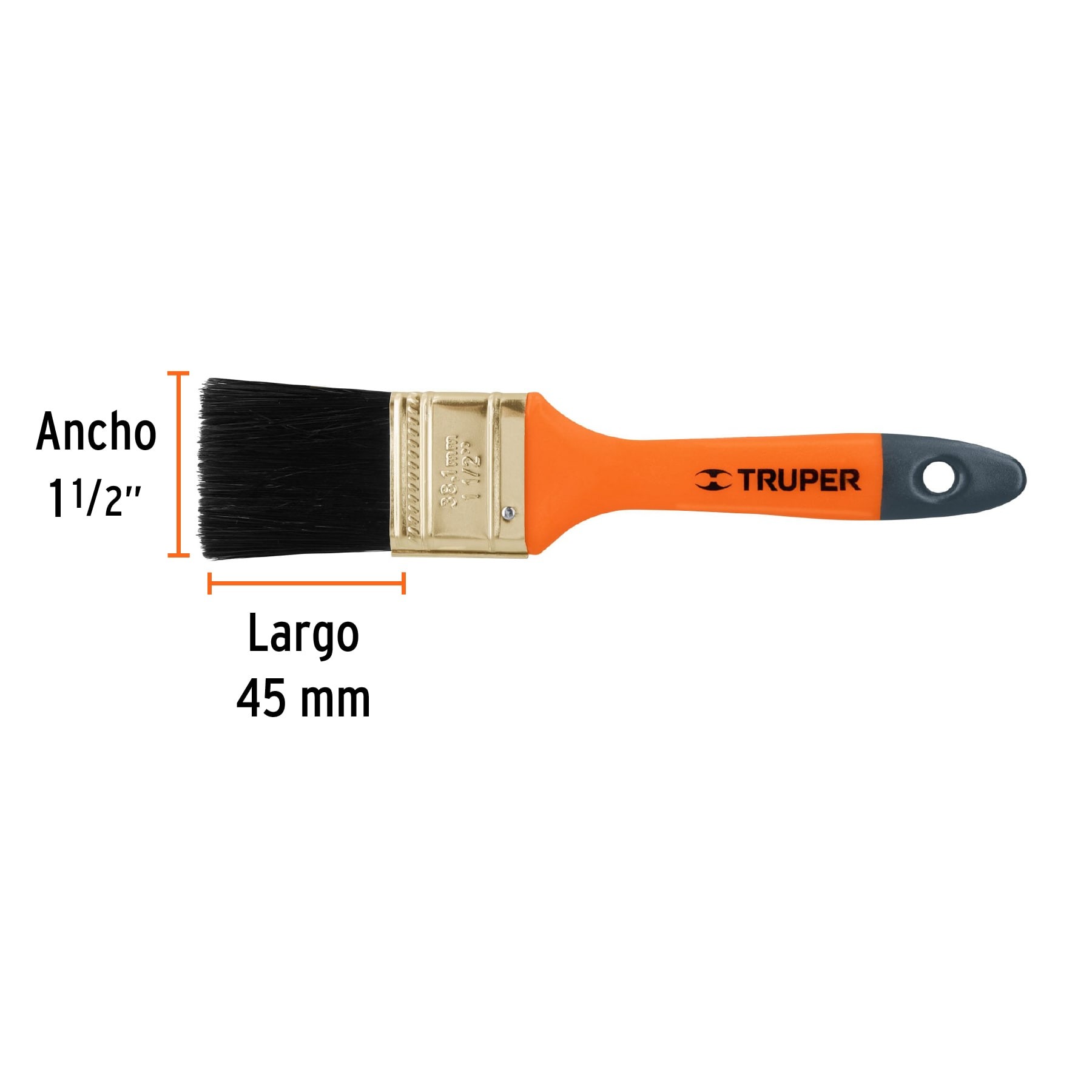 BROCHA PROFESIONAL DE 1-1/2" CON MANGO DE PLÁSTICO, TRUPER 14482