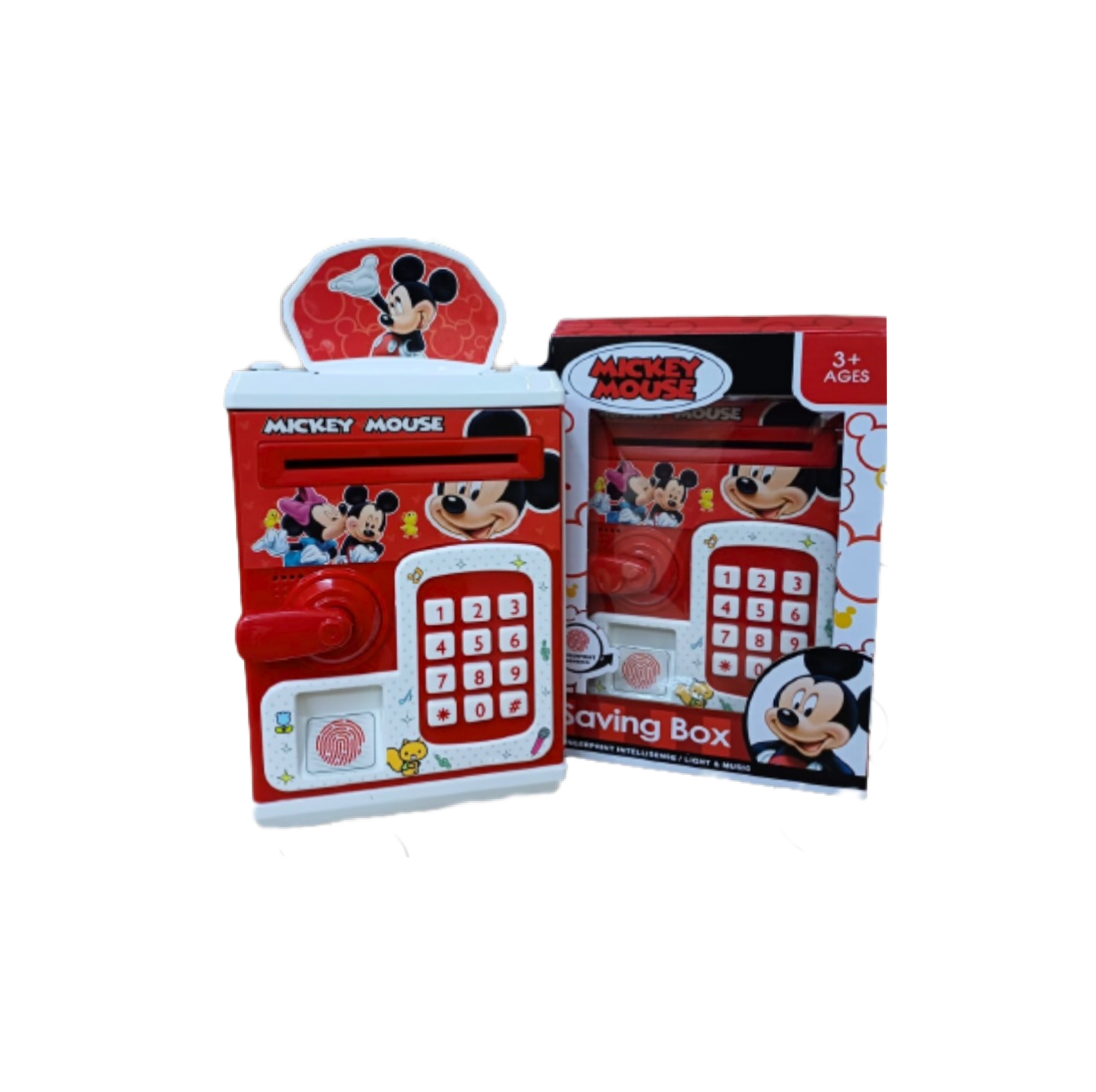 Juguete de Alcancía Electrónica Infantil Caja Fuerte Ben 10, Minion, Doraemon, Avenger y Mickey Mouse, teclado y control de huella dactilar.