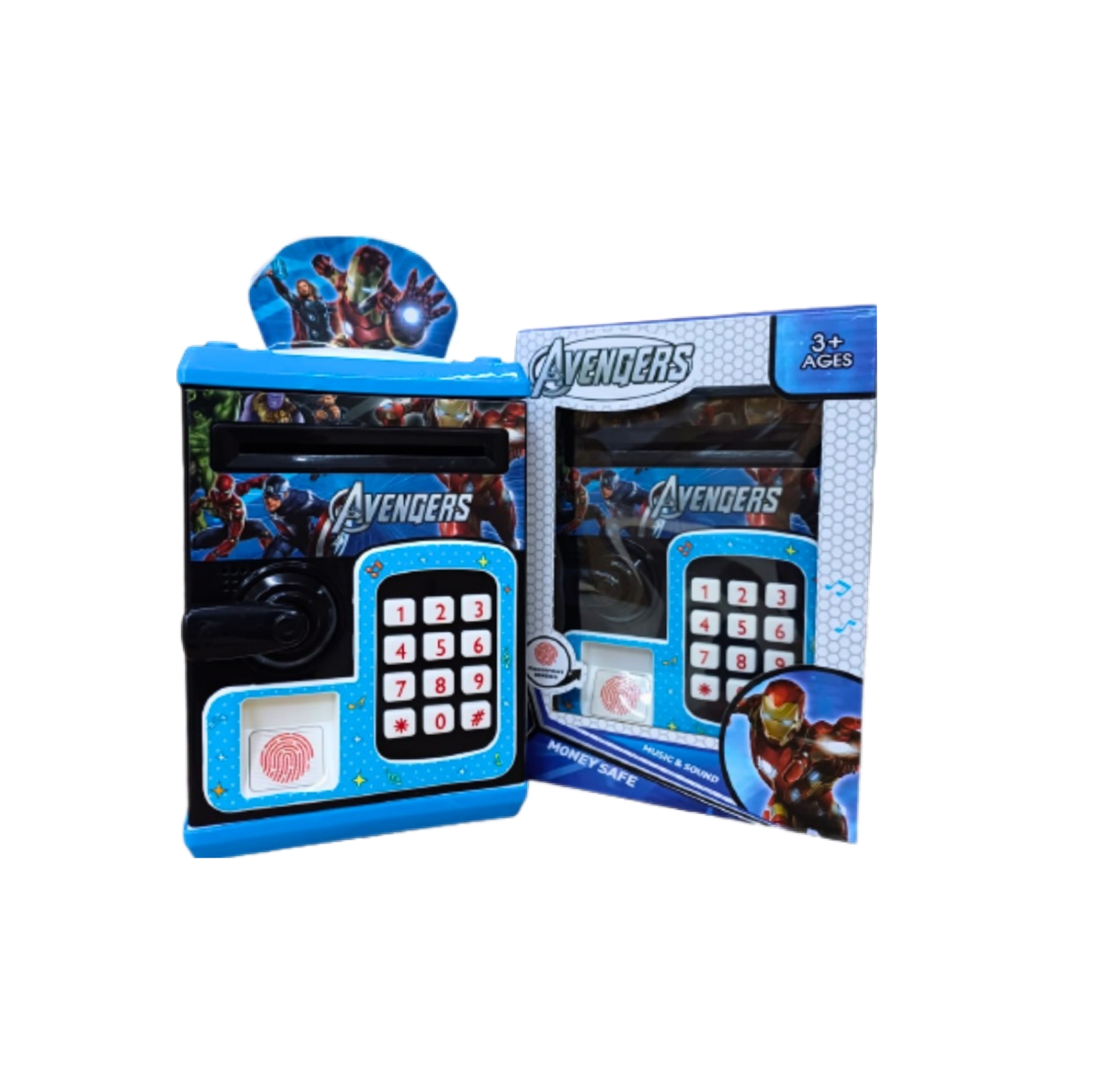 Juguete de Alcancía Electrónica Infantil Caja Fuerte Ben 10, Minion, Doraemon, Avenger y Mickey Mouse, teclado y control de huella dactilar.