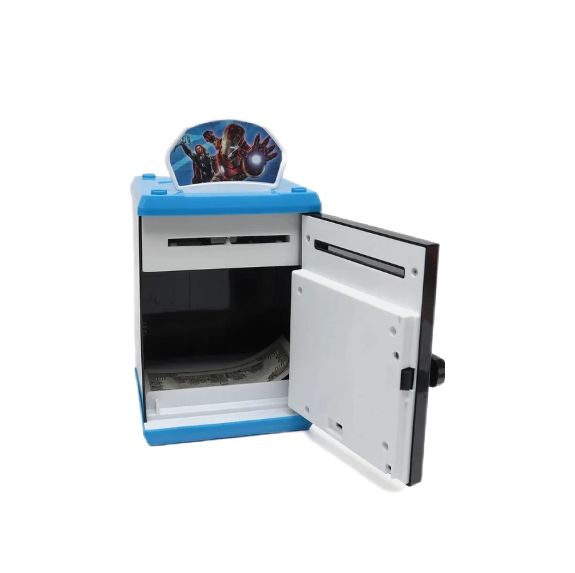 Juguete de Alcancía Electrónica Infantil Caja Fuerte Ben 10, Minion, Doraemon, Avenger y Mickey Mouse, teclado y control de huella dactilar.