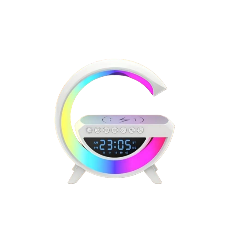 Cargador Inalambrico Wireless con Bocina, Radio y Reloj Alarma