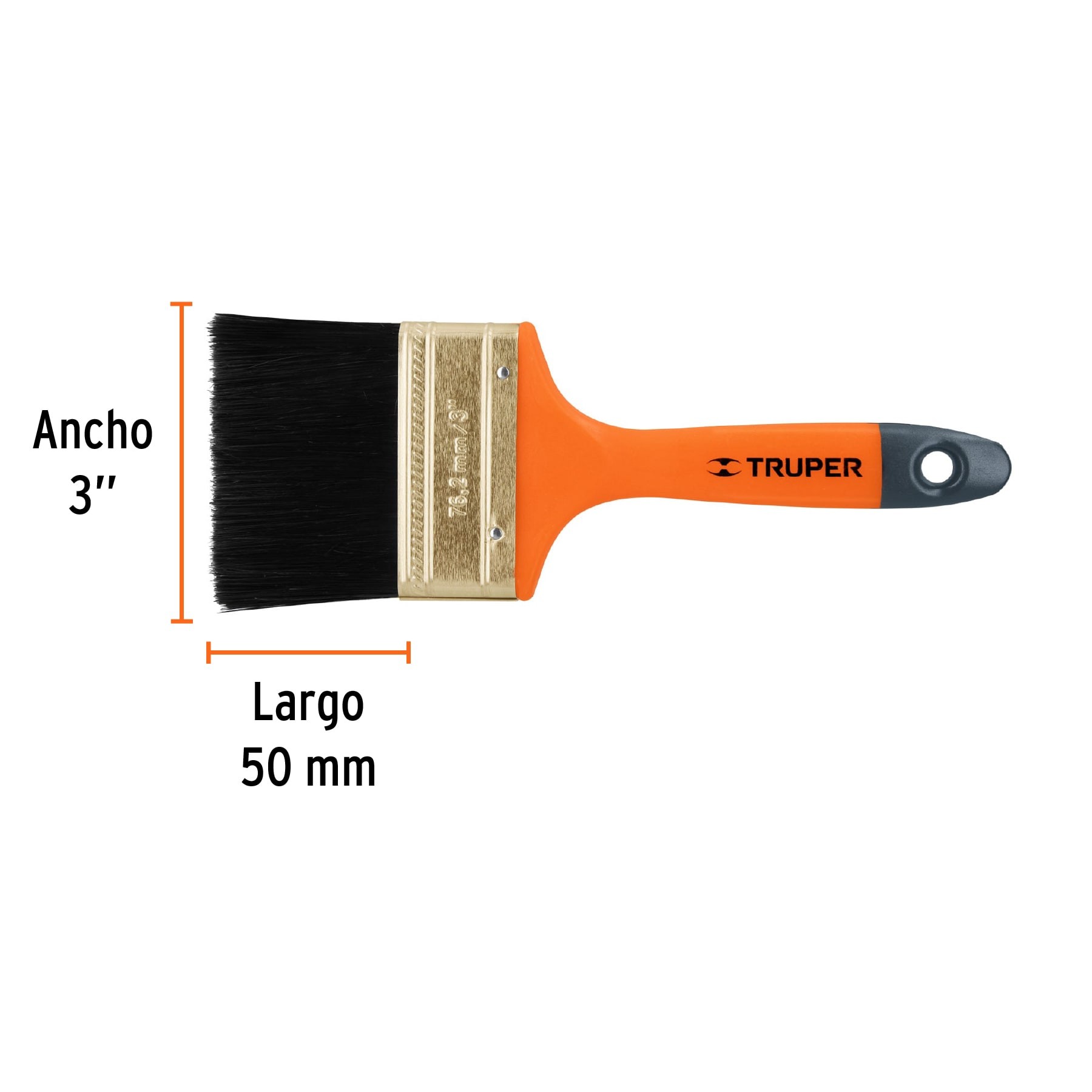 BROCHA PROFESIONAL DE 3" CON MANGO DE PLÁSTICO, TRUPER 14485
