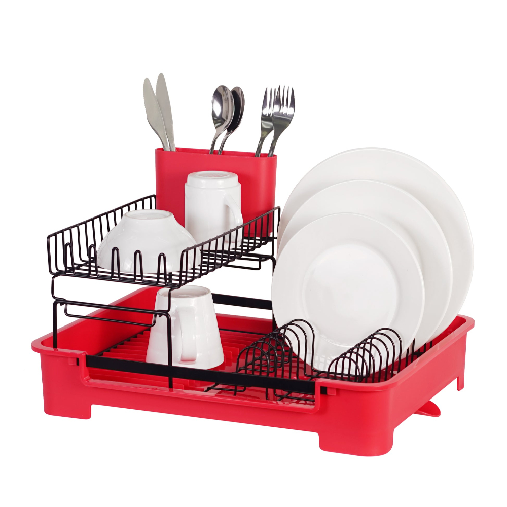 Escurridor Trastes Platos Plástico Rep Rojo 1536 Brang