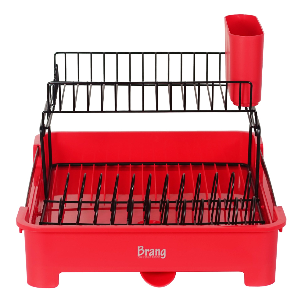 Escurridor Trastes Platos Plástico Rep Rojo 1536 Brang