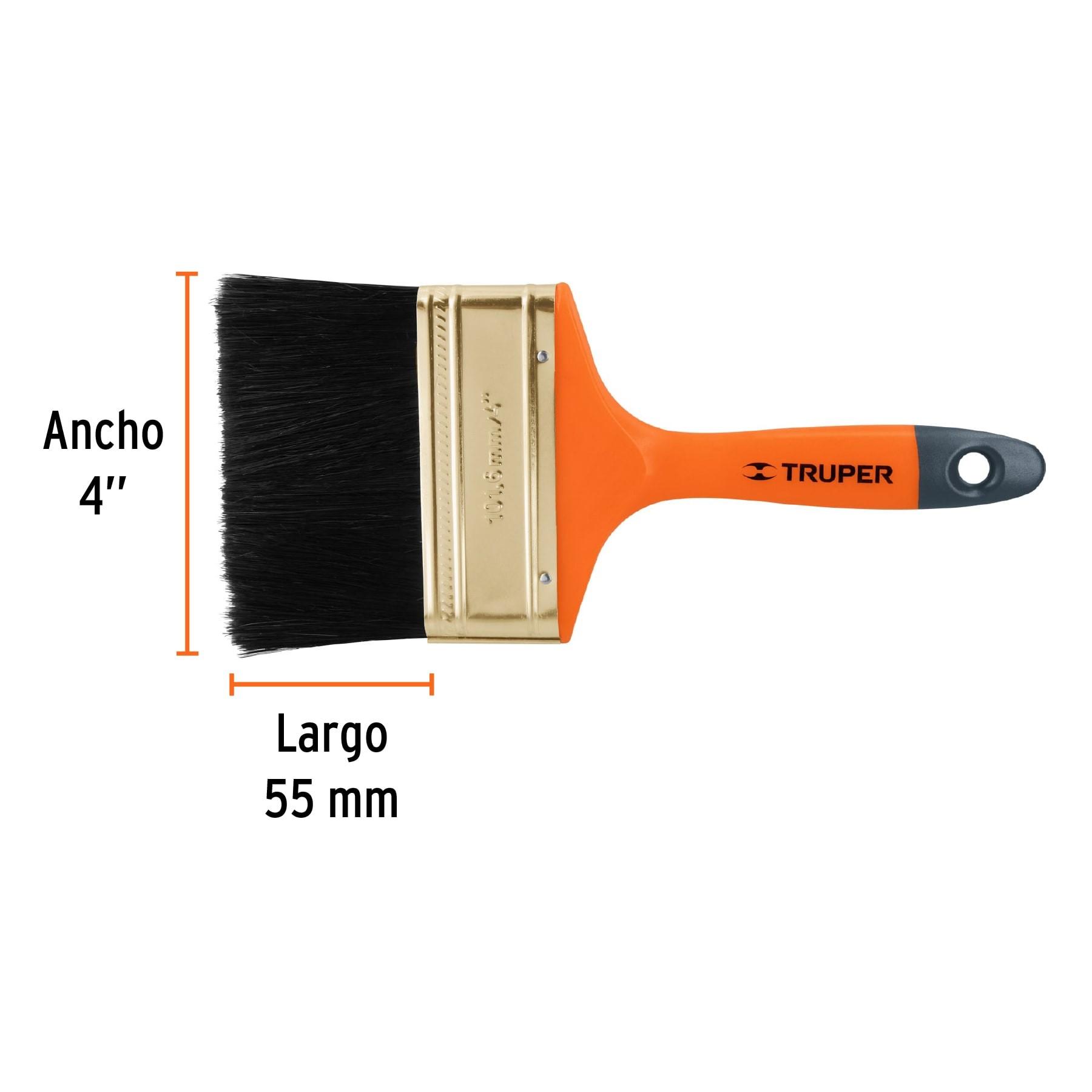 BROCHA PROFESIONAL DE 4" CON MANGO DE PLÁSTICO, TRUPER 14486